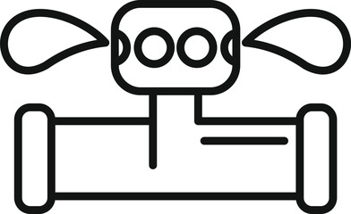 Poster - Vector illustration of a drone in a simplistic line art style, isolated on white