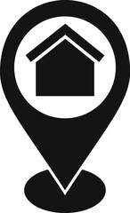 Poster - Minimalist flat design home location pin icon for real estate and property mapping app interface