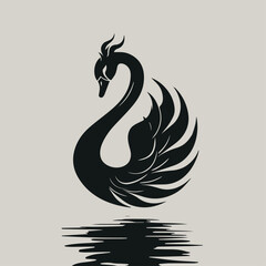 Swan in cartoon, doodle style. Image for t-shirt, web, mobile apps and ui. Isolated 2d vector illustration in logo, icon, sketch style, Eps 10. AI Generative