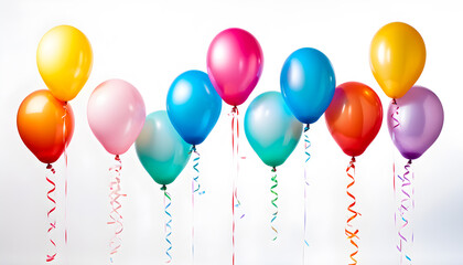 Wall Mural - Multicolored  Balloons on colorful copy space Birthday background
