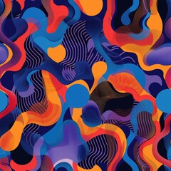 Poster - Vibrant abstract background with various shapes. Suitable for graphic design projects