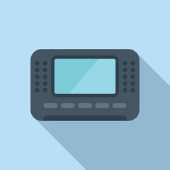 Sticker - Minimalist vector graphic of a vintage television in a modern flat design style with a long shadow