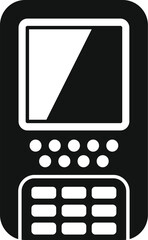 Poster - Black and white vector illustration of a classic handheld gaming device