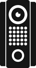 Poster - Silhouette vector illustration of a television remote control with buttons and power symbol