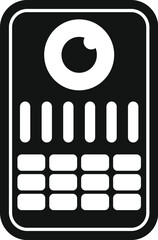 Sticker - Simplified vector illustration of a smartphone in black and white, suitable for icons and web graphics