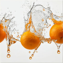 Wall Mural - orange and water splash