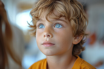 Poster - A child receiving speech therapy to overcome communication challenges and improve language skills. Concept of speech impediment and language development. Generative Ai.