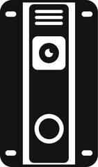Poster - Vector illustration of a simple, black and white desktop computer case icon, suitable for web and print