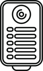Poster - Black and white line art vector of a keyless smart lock for secure access