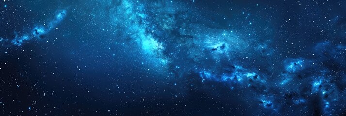 Wall Mural - Blue Background With Stars. Abstract Milky Way Galaxy in Night Sky