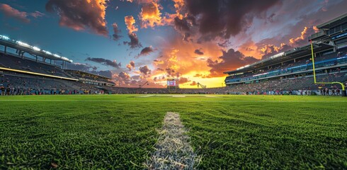 Football Field at Sunset