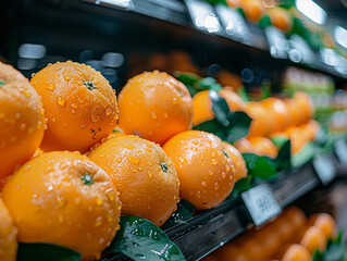 Poster - Oranges in a Supermarket Close-Up