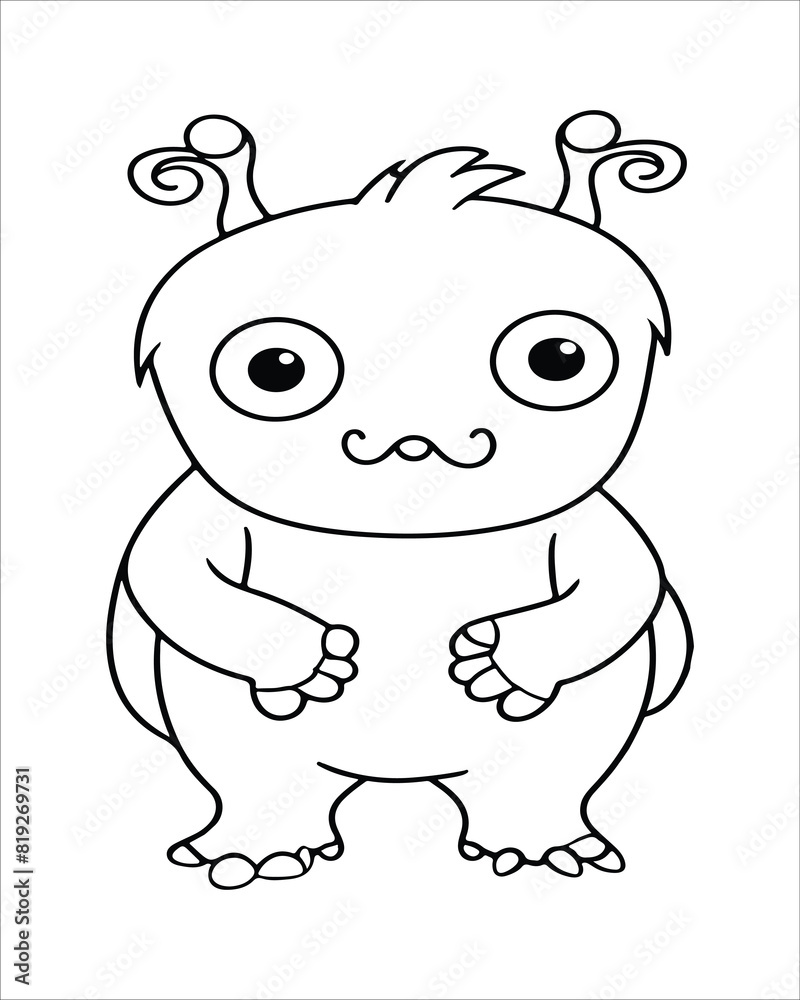 Monster Coloring Pages, Monster vector, Monster illustration, Doctors Coloring Book, Monster Coloring Book For Kids, Monster Coloring Pages.