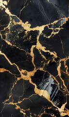 Wall Mural - Luxurious Marble Texture with Gold Veins for Elegant Design