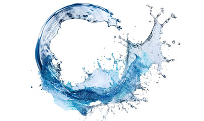  Dynamic Splash of Water Forming a Circular Wave on White Background