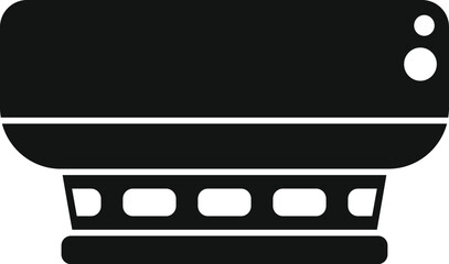 Poster - Black and white icon of a modern air conditioning unit for interior climate control