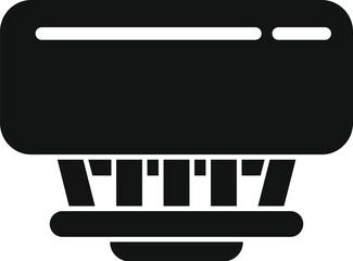 Poster - Modern minimalist air conditioner icon in simple black and white vector graphic design for climate control and cooling system, ideal for hvac, home appliance, and energysaving technology
