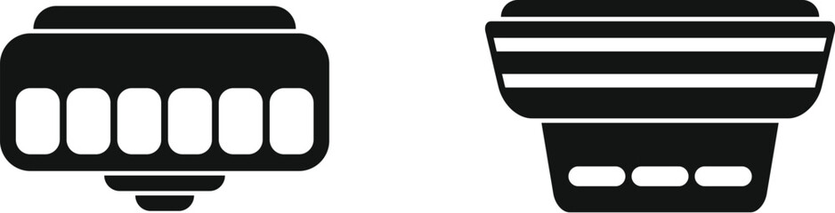 Poster - Vector icons representing a memory stick and a cpu, essential elements of computer hardware