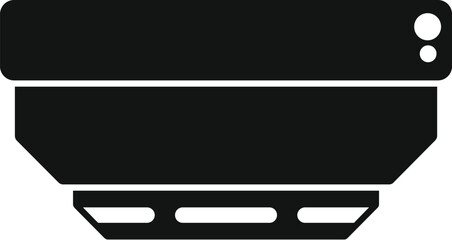 Poster - Modern flat vector air conditioning unit icon for hvac climate control system illustration in black and white design silhouette, suitable for web, user interface, and mobile app