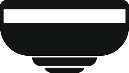 Poster - Vector illustration of a simple black bowl silhouette suitable for icons and graphic design