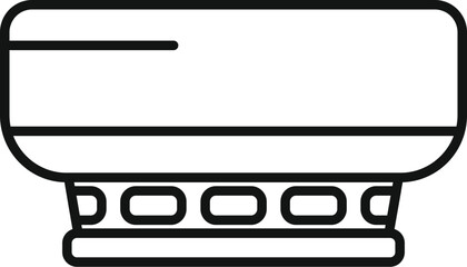 Poster - Black and white line drawing of a contemporary air conditioner design