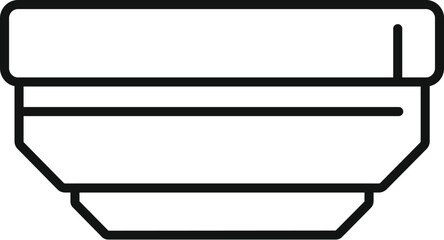 Poster - Black and white illustration of a simple bowl in line art style, isolated on white