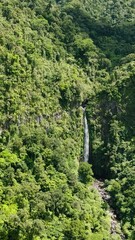 Wall Mural - A beautiful waterfall in the mountains among the jungle. Malatan-og Falls. Negros, Philippines.