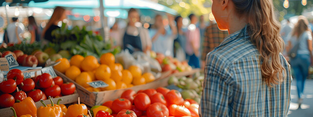 Poster - vegetables in the market, free market