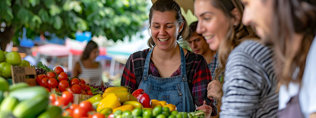 Poster - vegetables in the market, free market