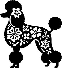 Poster - Floral Poodle Silhouette