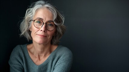 Wall Mural - a mature woman with glasses