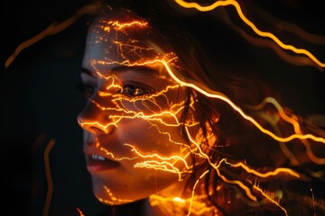 Aufkleber - A powerful display of warm, glowing embers captured against a deep, dark backdrop, exuding a sense of heat and energy