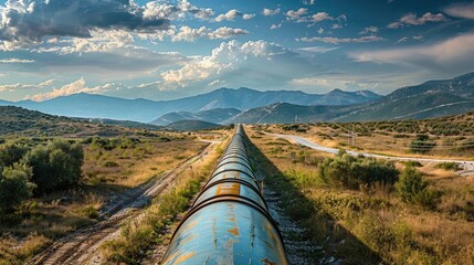 Construction of gas pipeline Trans Adriatic Pipeline - TAP in north Greece. The pipeline starts from the Caspian sea and reaches the coast of southern ... See More