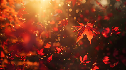 Wall Mural - autumn leaves background