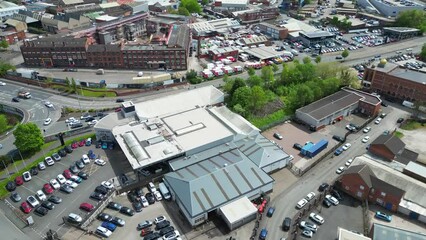 Wall Mural - High Angle Footage of Historical Central Wolverhampton City of England United Kingdom. May 4th, 2024