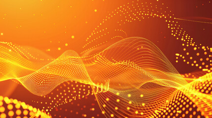 Wall Mural - Abstract Orange Digital Wave