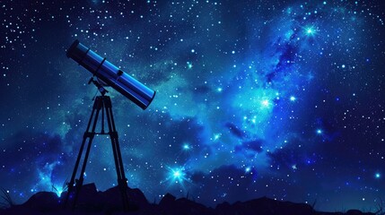 Wall Mural -  Telescopes and Starry Sky.
