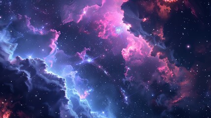 Starry night sky backdrop, showcasing the dark expanse of interstellar space.