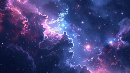 starry night sky backdrop, showcasing the dark expanse of interstellar space.