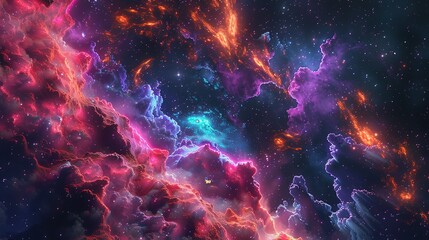 Starry night sky backdrop, showcasing the dark expanse of interstellar space.
