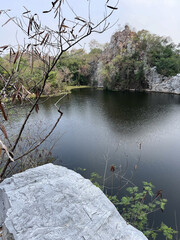 Sticker - beautiful view of the river in the park