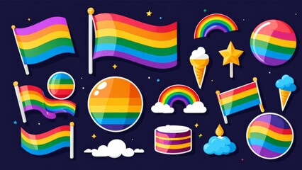 Sticker - set of icons pride, lgbt