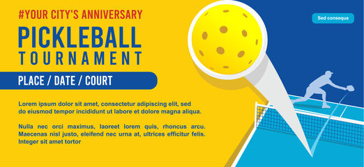 Wall Mural - great simple pickleball poster background design for any media