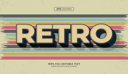 Wall Mural - retro effect, editable text style