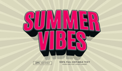 Wall Mural - editable text style effect, summber vibes text style theme
