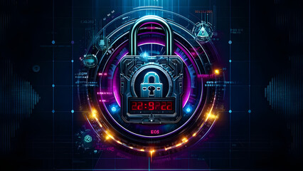 Wall Mural - binary code lock