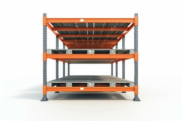 Wall Mural - A stack of orange pallets on a white background