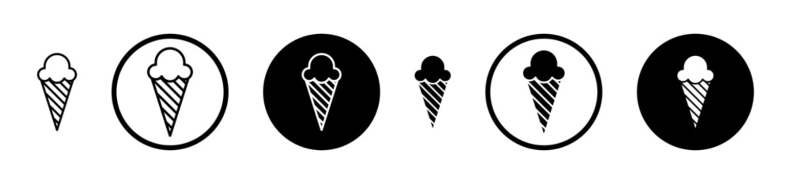 Ice cream line icon set. ice cream cone symbol suitable for apps and websites UI designs.