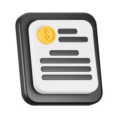 Fototapete - 3d rendering document icon. 3d business icon concept