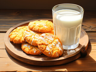 Wall Mural - Generous Cookies and milk in composition